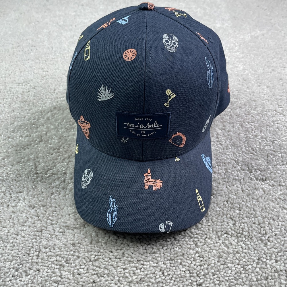 Travis Mathew Hat Cap Mens Snapback Blue Golf Life Of The Party Fiesta Print